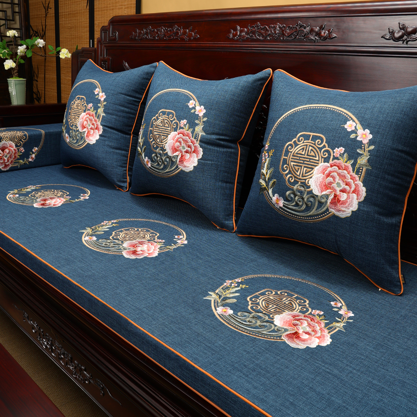 红木沙发坐垫高密度海绵不塌陷