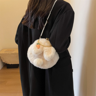 毛绒包包秋冬可爱毛茸茸毛毛包2026新款斜挎包冬季女生单肩小背包