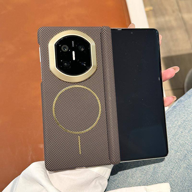 适用于华为matex7典藏版手机壳高档创意商务高级感磁吸圈火星纹超薄磨砂铰链中轴全包防摔x6x5保护套小众外壳