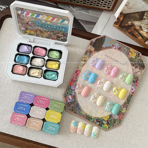 油画胶系列九宫格mini国风甲油胶