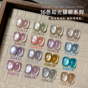 知光猫眼显白加密磁粉玻璃珠晶石猫眼甲油美甲店流行色 茉达新款