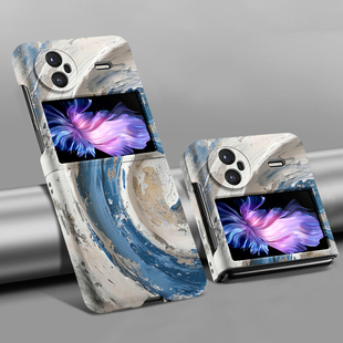 适用vivoXFold5手机壳全包防摔xfold3Pro蓝白涂料简约小众硬壳xfold2夜光超薄亲肤Xflip磁吸磨砂xfold 保护套