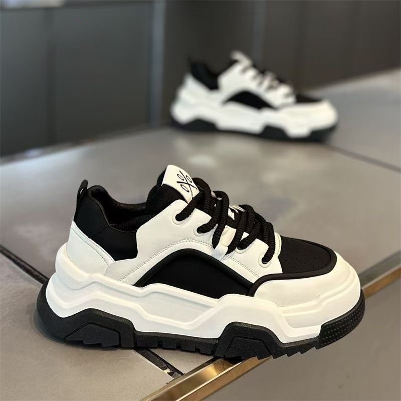 春季男鞋新款透气小白鞋子男潮流百搭厚底运动休闲板鞋老爹鞋潮鞋