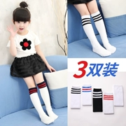 Trẻ em vớ cao cô gái trên đầu gối vớ cotton Trẻ em vớ trẻ em vớ trắng nửa chân trường gió - Vớ