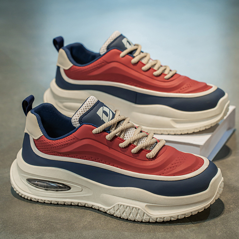 男鞋2025春季新款透气运动鞋子男士潮流百搭厚底增高休闲老爹鞋男