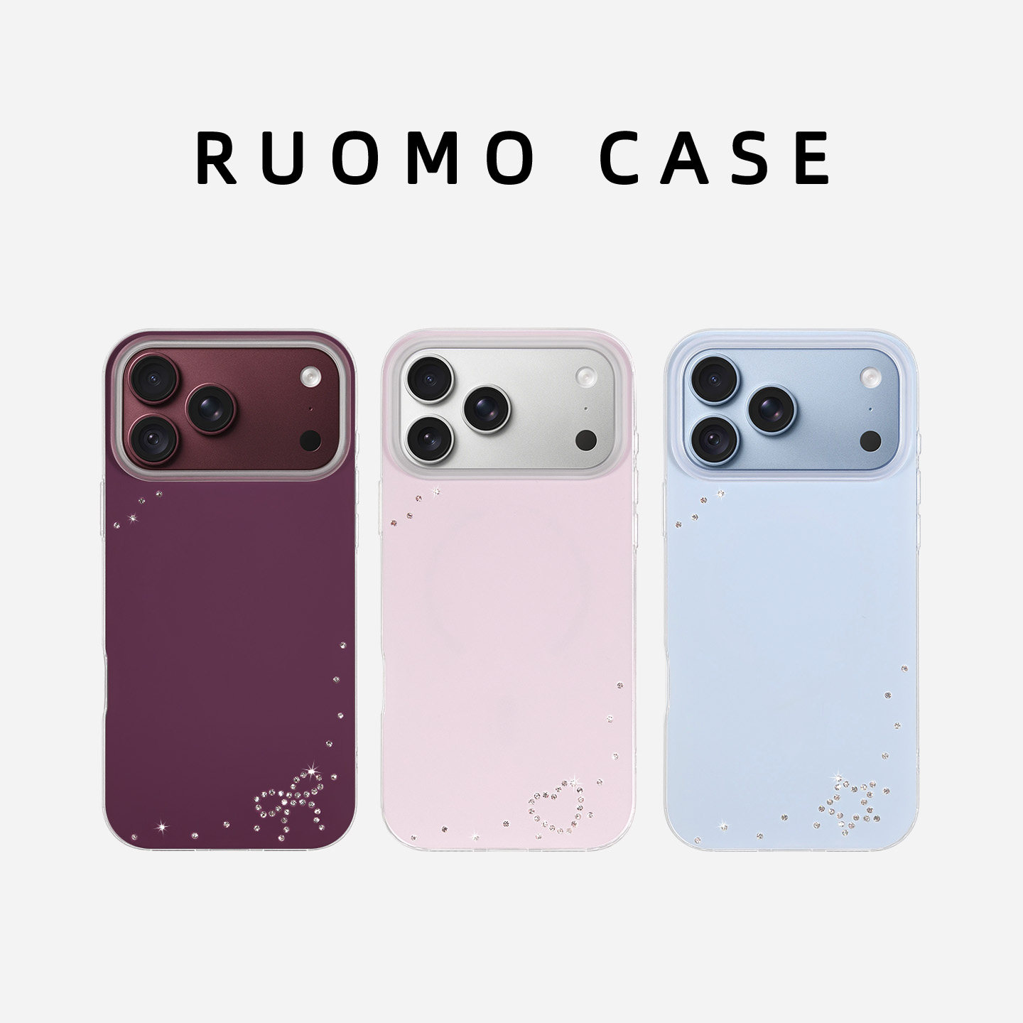 RUOMO若墨适用苹果18promax手机壳新款iphone17Pro女16磁吸15镶钻高级感纯色原创时尚小众轻奢好看独特保护套