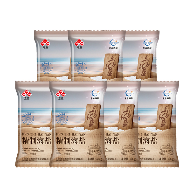 鲁晶东方海盐精制海盐400g*7袋