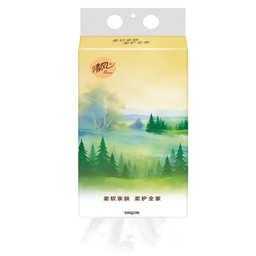 清风纯柔悬挂式抽纸 4层250抽*3提【kl】