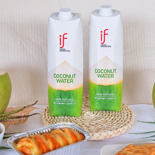 if椰子汁盒装泰国进口椰青水椰子汁饮料 1L*1/2瓶-TJB