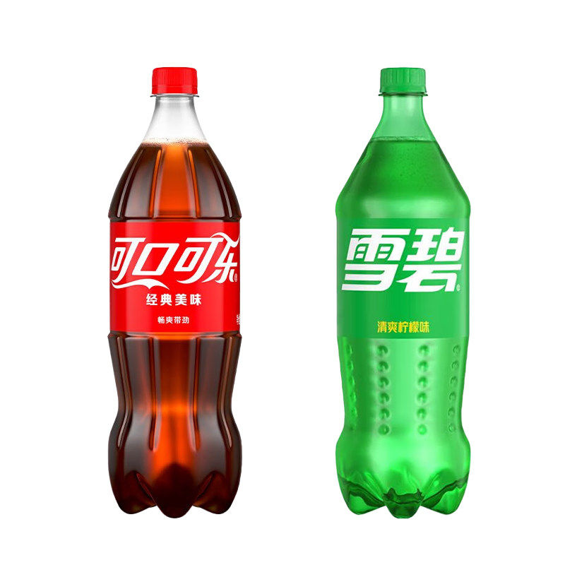 可口可乐雪碧碳酸饮料大瓶家庭装1.25L*2瓶 可乐+雪碧组合【hd】