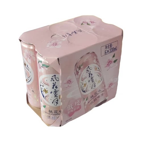风花雪月低醇啤酒纤体罐 330ml*6 桃花味【临期清仓】-MS