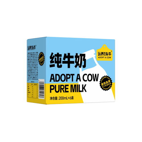 认养一头牛全脂纯牛奶200ml*6盒
