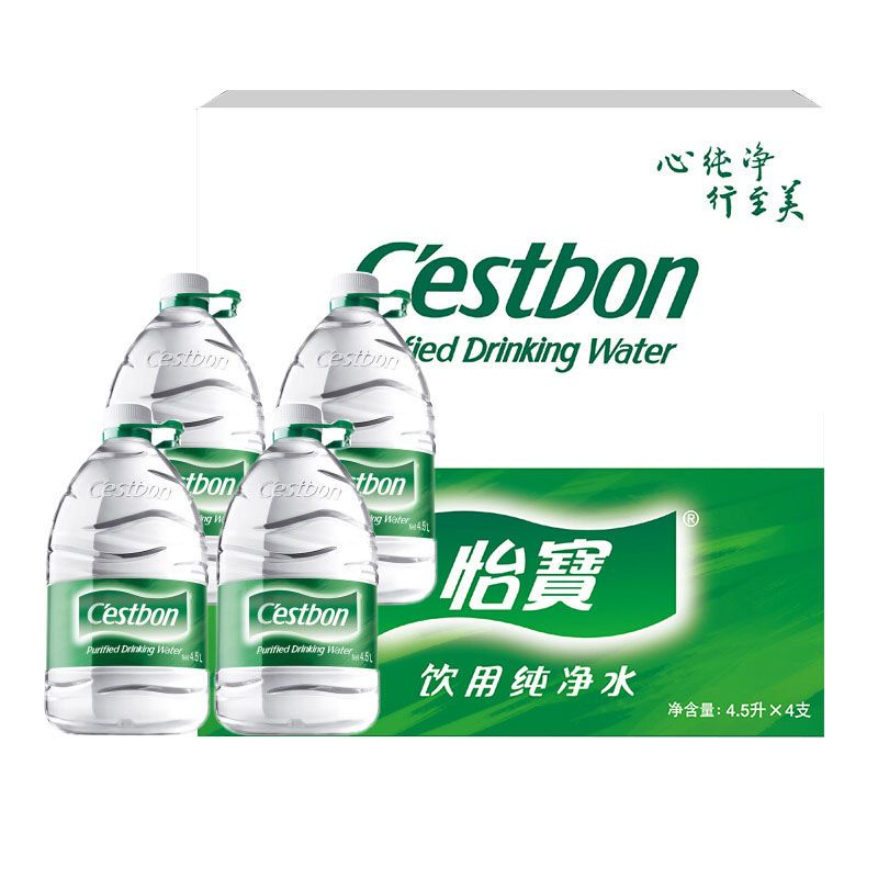 v饮用水纯净水4.5L*4瓶