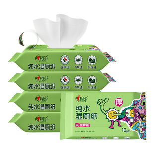 5包 10片 医护级纯水湿厕纸 心相印艺术家系列联名款