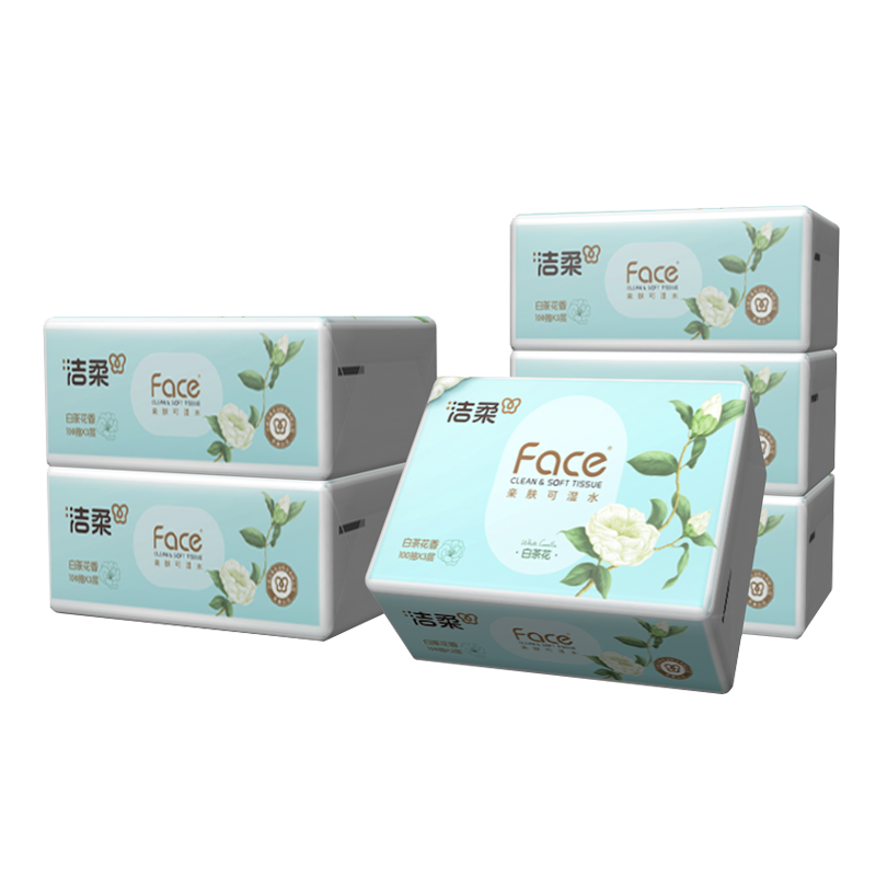 洁柔白茶花香抽纸家用实惠装 3包【kl】