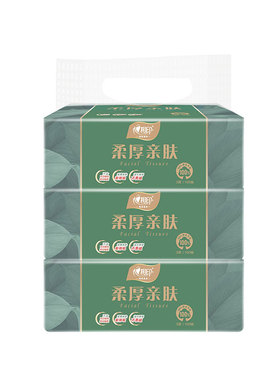 心相印柔厚亲肤三层100抽3包*1提【kl】