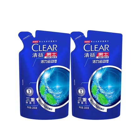 清扬洗发露樱花沁爽香型/运动薄荷香型体验装 200g+200g u