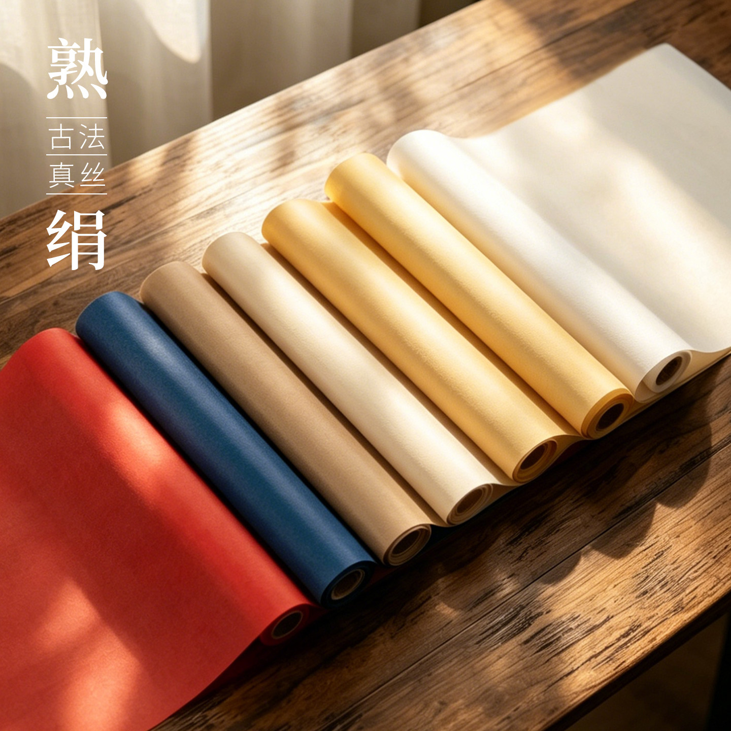 善琏湖笔古法真丝熟绢加厚桑蚕丝