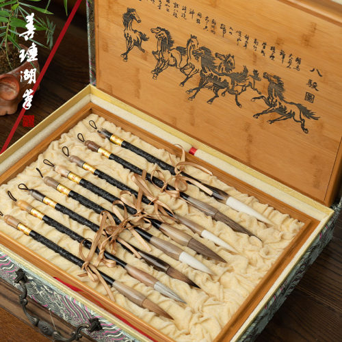 善琏湖笔高档毛笔套装大师级手作