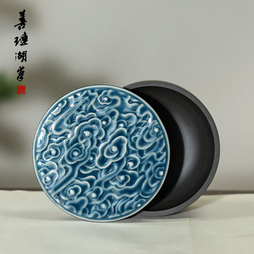 善琏湖笔罗纹歙砚砚台天然原石