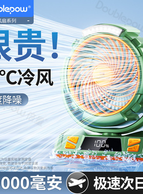 2025新款充电风扇户外露营超长续航usb野营帐篷车载制冷空调扇办公室桌面强大风力降温神器便携学生宿舍静音