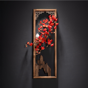新中式 饰挂件立体仿真迎客松壁饰 墙壁挂饰玄关茶室客厅背景墙装