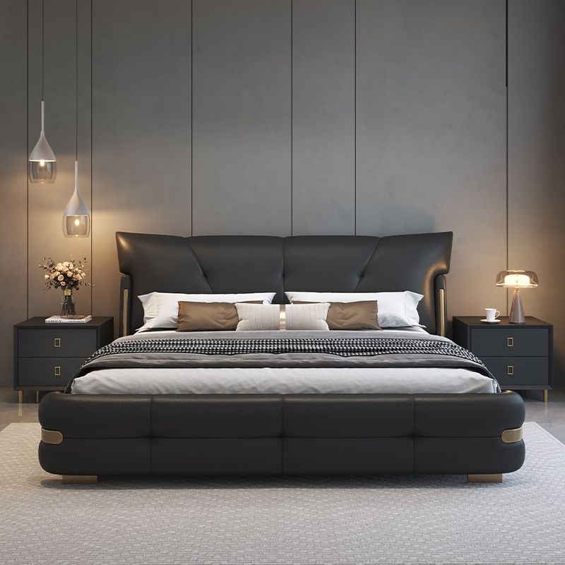 意式轻奢真皮床1.8x2米主卧双人床1.5米豪华高端大气储物网红婚床