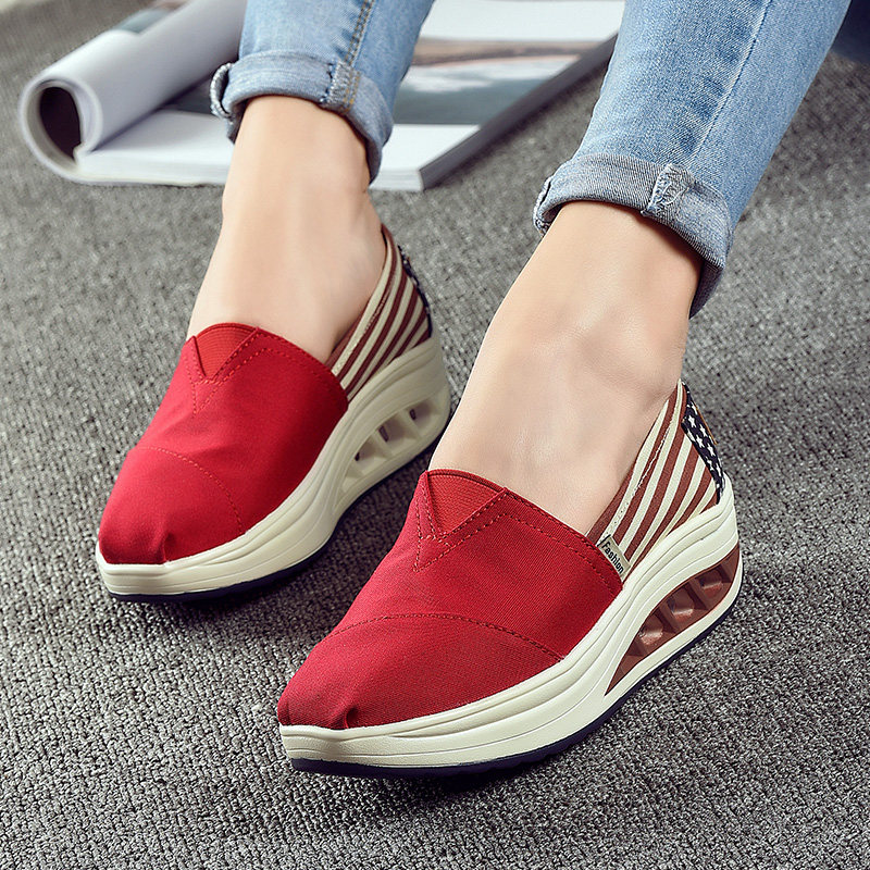 Autumn Women's Shoes ventilation canvas shoe leisure time Shake shoes Korean Edition The thickness of the bottom Shoe of sponge cake A pedal Lazy man Single shoesin the Women's Shoes, Canvas shoes  category - from Buy2taobao.com to provide professional Taobao agent buy service