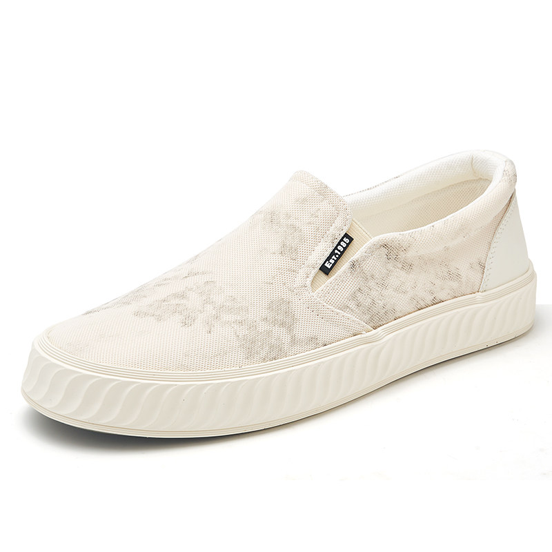 2025夏季新款潮流百搭网面鞋透气舒适男鞋一脚蹬懒人鞋时尚休闲鞋