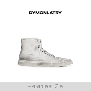 女士尖头系带高帮板鞋 DYMONLATRY 2025新款 中帮休闲帆布鞋 脏脏鞋