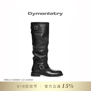 马思纯同款DYMONLATRY 25秋冬新款游牧风堆堆骑士靴长筒靴靴子女
