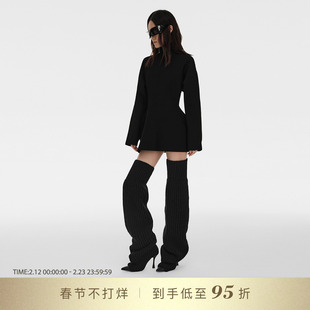 DYMONLATRY 2025秋冬新款针织毛线堆堆靴高筒靴靴子女