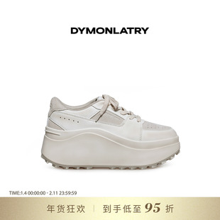 DYMONLATRY 2025秋冬新款运动休闲厚底系带板鞋女运动鞋