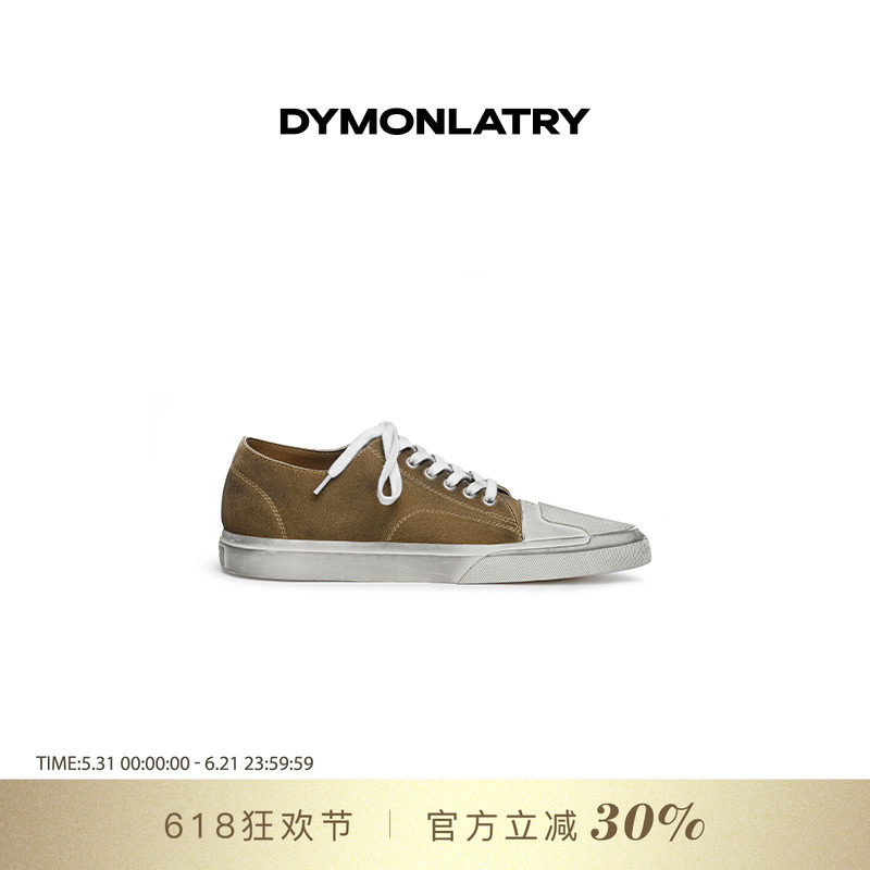 DYMONLATRY 2025新款翻毛皮尖头女士板鞋 系带脏脏鞋