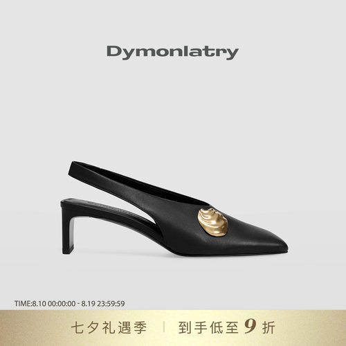 DYMONLATRY贝壳饰扣高跟凉鞋