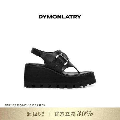 DYMONLATYR厚底松糕鞋夹脚凉鞋