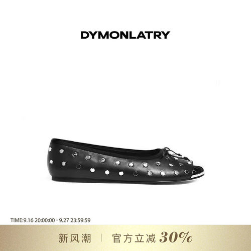 DYMONLATYR圆头铆钉芭蕾鞋