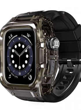 适用运动户外苹果Apple Watch S10 46mm个性改装防水保护壳套黑色