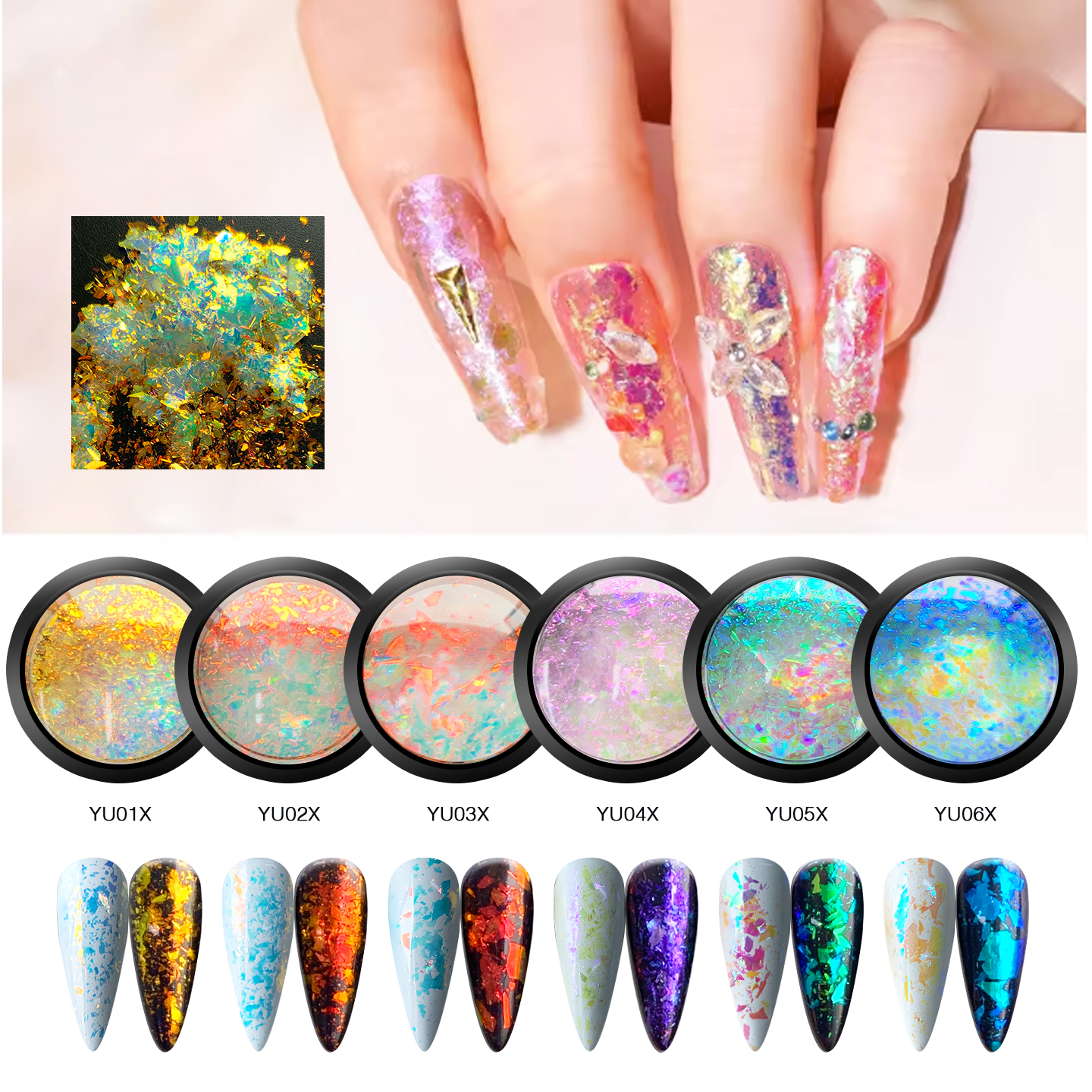 铂梵爆闪欧泊粉幻彩云锦粉装饰品