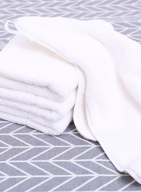 家务清洁白色抹布珊瑚绒双层加厚擦桌布大号清洁巾厨房洗碗布