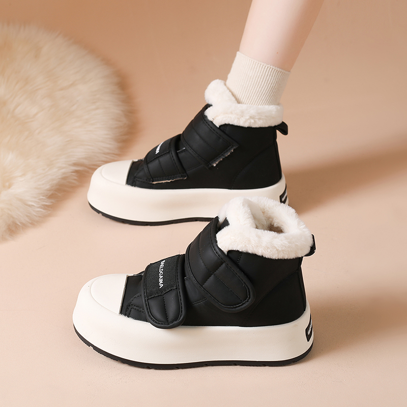 踩屎感超软雪地靴女童棉鞋冬季女孩加绒加外穿真皮保暖高帮运动鞋