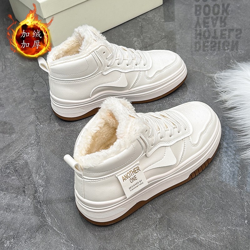 13女童棉鞋中大童加绒加厚儿童雪地靴2025冬季学生小白鞋真皮防水