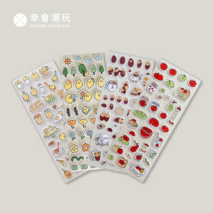饰手账无痕可移动可爱装 幸会潮玩 水果贴纸装 Morning 饰贴 Second