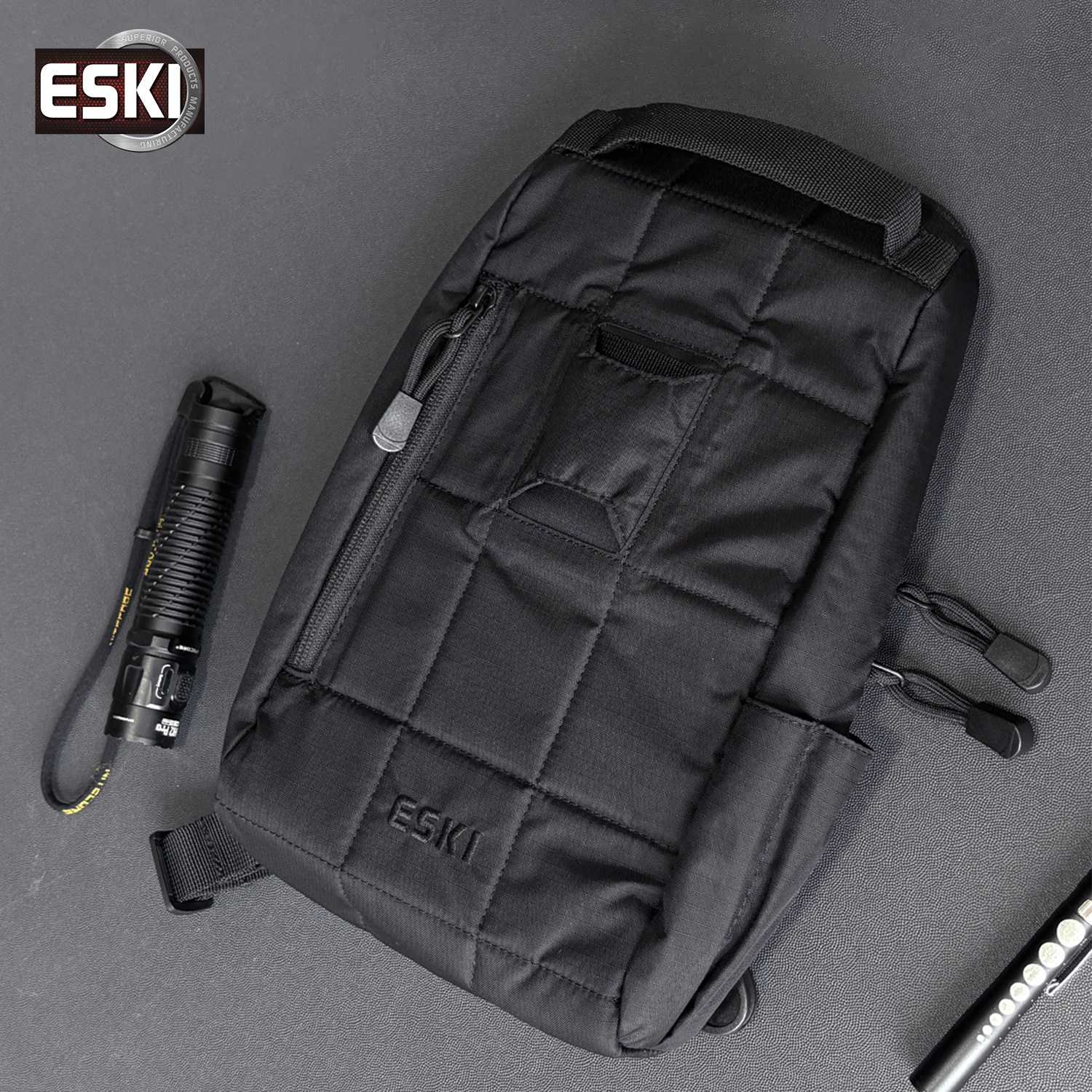 ESKI爱斯战术胸包男户外多功能运动机能登山骑行便携斜挎包