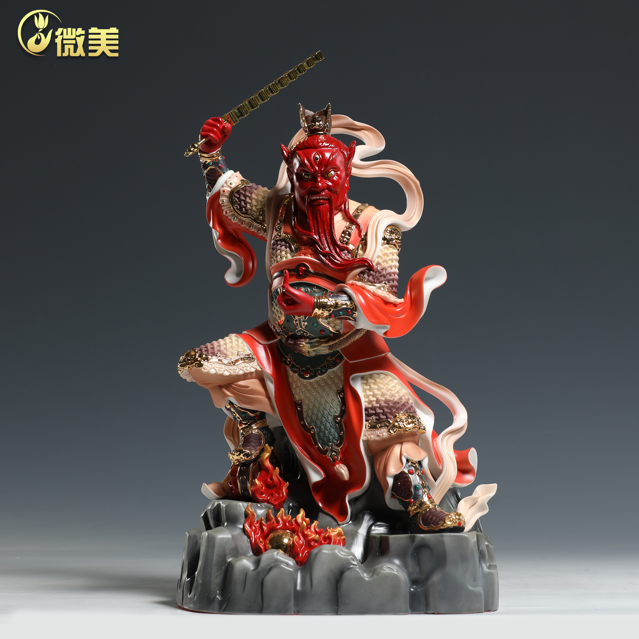 微美陶瓷12至19寸王灵官供奉神像