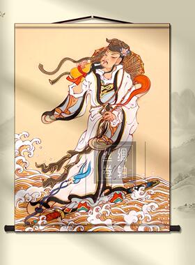 吕洞宾画像吕祖神像供奉画纯阳祖师爷孚佑帝君客厅玄关装饰卷轴画