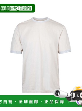 自营eleventySand Crew Neck T-Shirt - white 美国奥莱直发
