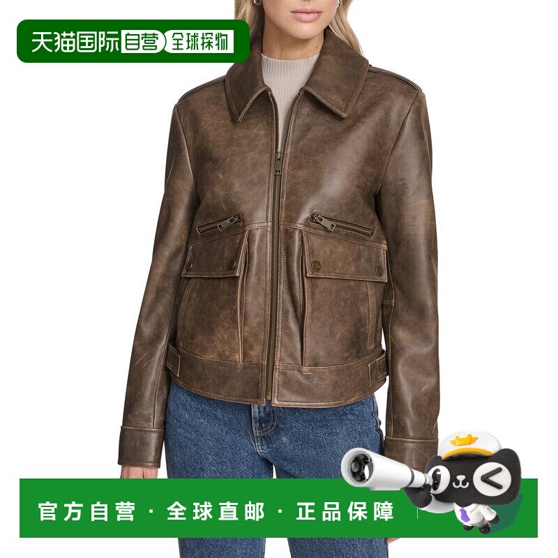自营Andrew Marc Leather Aviator Jacket - brown 美国奥莱直发图片