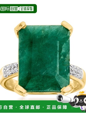 自营 ross-simons 罗斯-西蒙斯翡翠和 . 14kt 纯银白色托帕石戒指