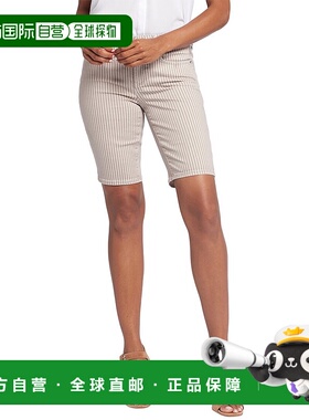自营 NYDJ Briella Sandbar 条纹短裤 - 棕色 美国奥莱直发五分裤
